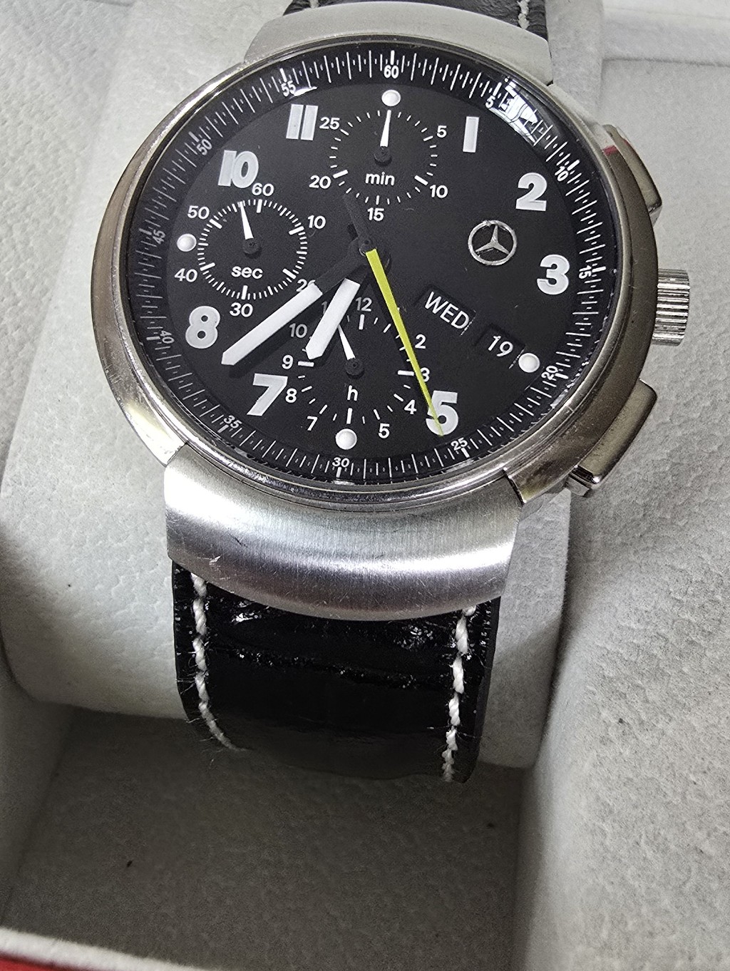 Black Dial Mens Chronograph Mercedes Watch